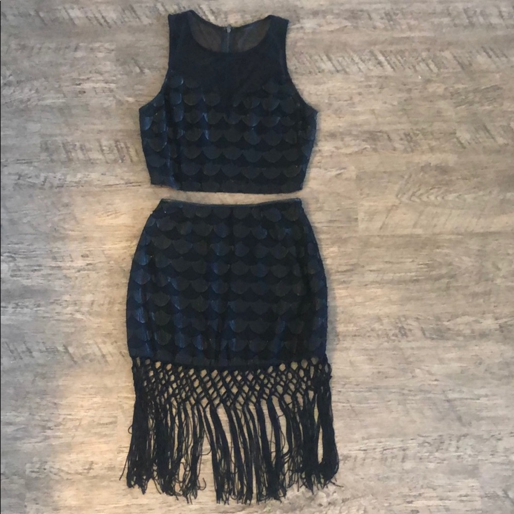 Astr the Label Crop Top & Skirt Set